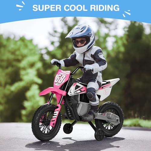 12V Kids Motorcycle with Training Wheels M9602