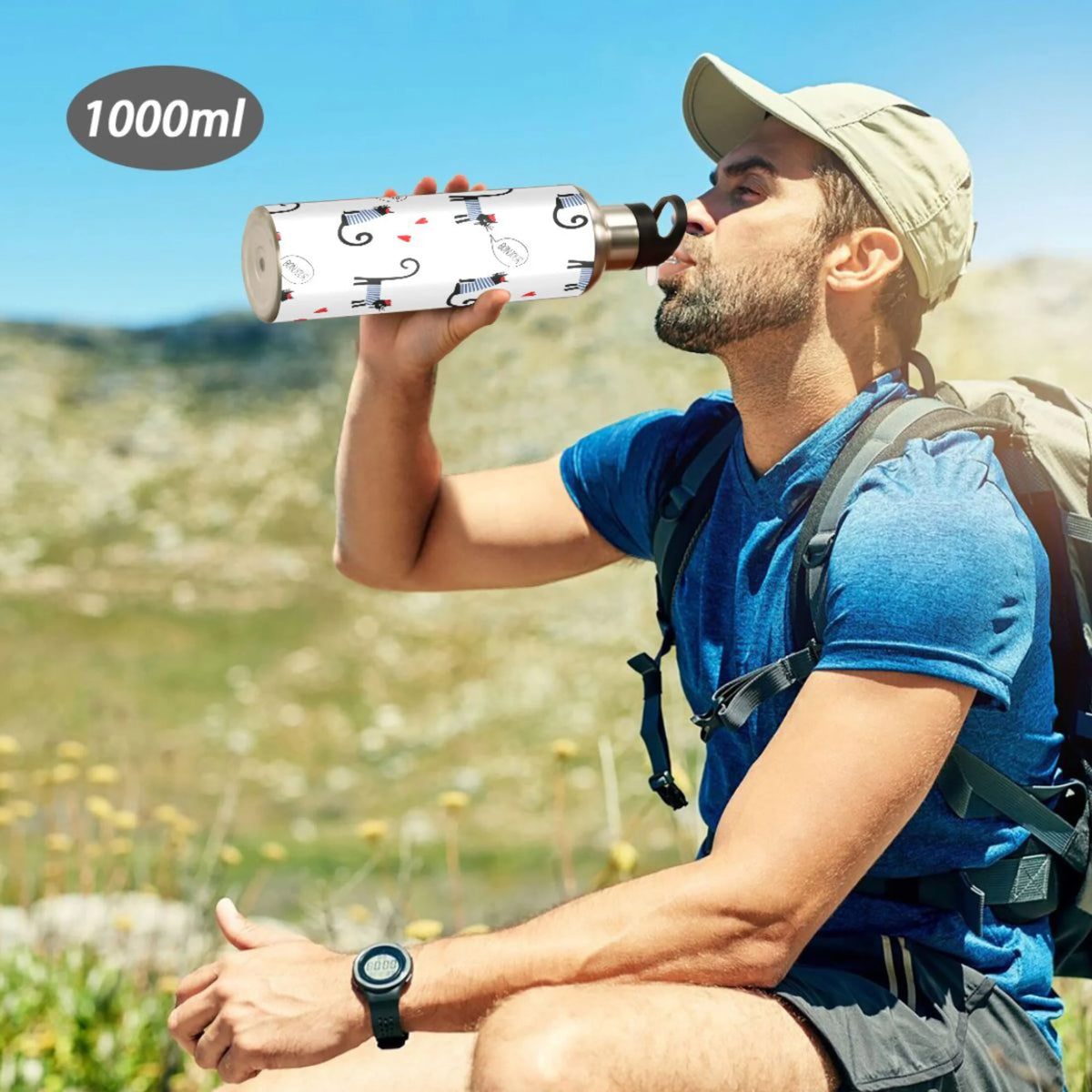 Stainless Steel Insulated Water Bottle with Straw Lid A776