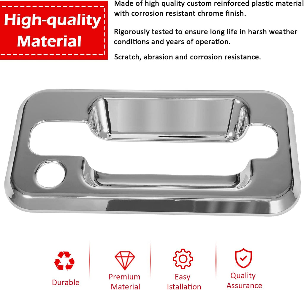 Chrome Door Handle Cover Trims Bezel with Key Hole Pack of 2 T3678