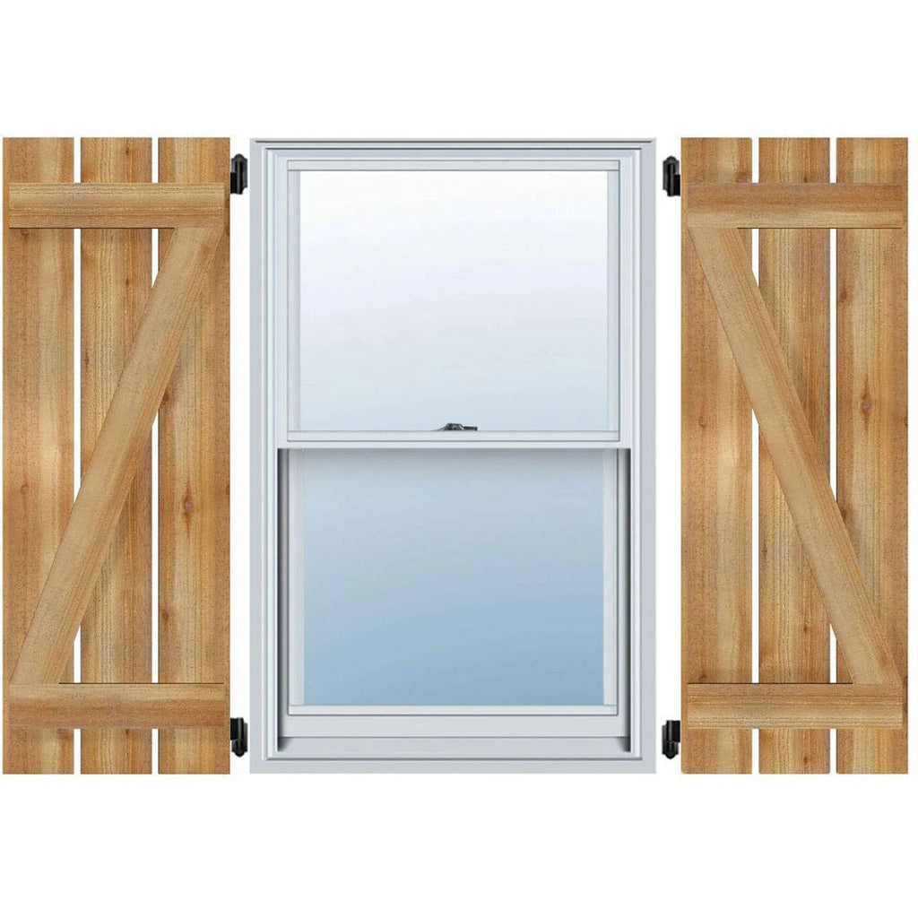 Board-n-Batten Shutters with Z-Bar, Rough Sawn Western Red Cedar E881
