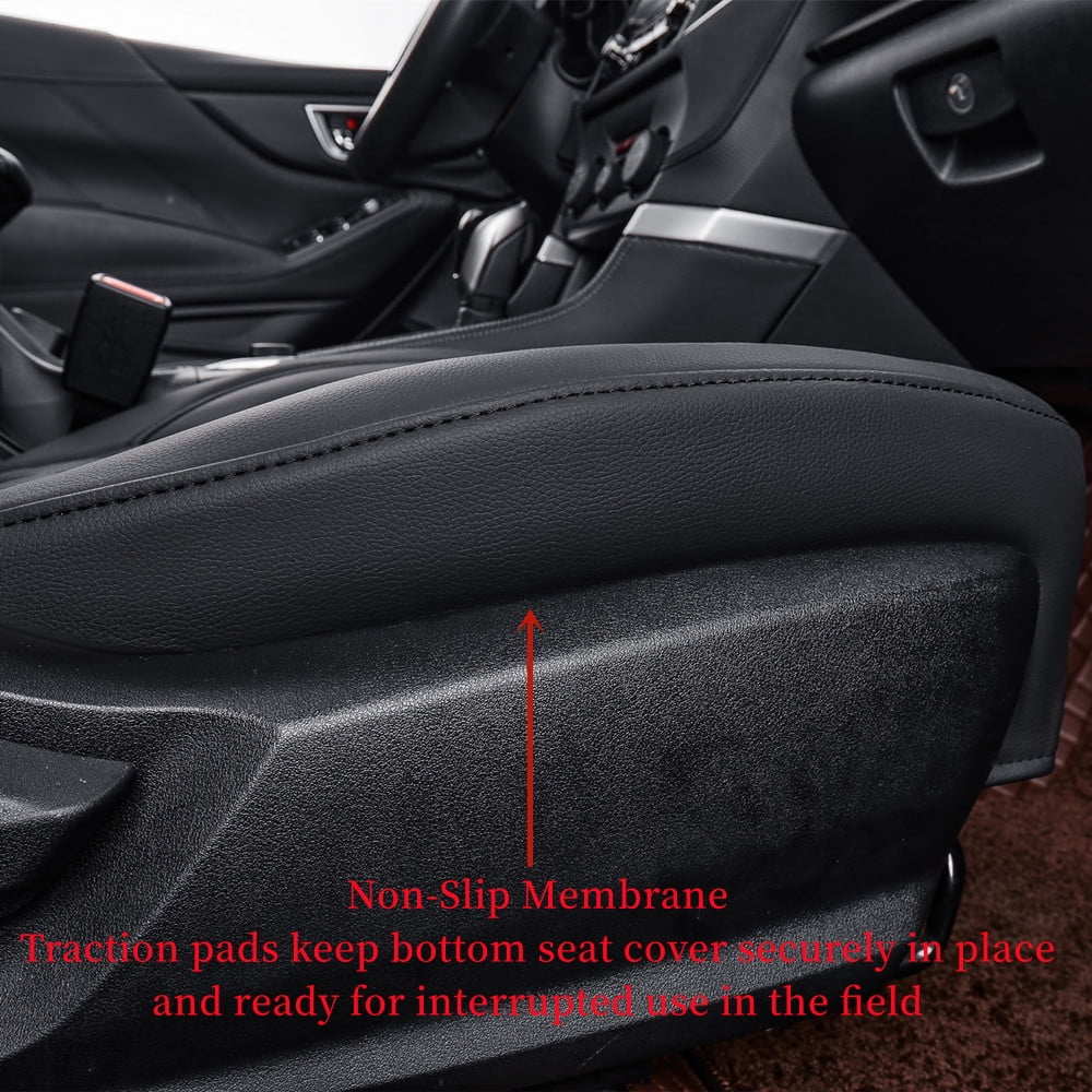 Black/Red Leatherette Full Set Car Seat Covers Y2771