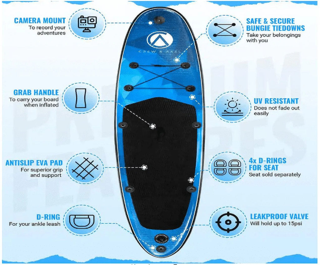 Inflatable Stand Up Paddle Board Non Slip SUP Blue S774713
