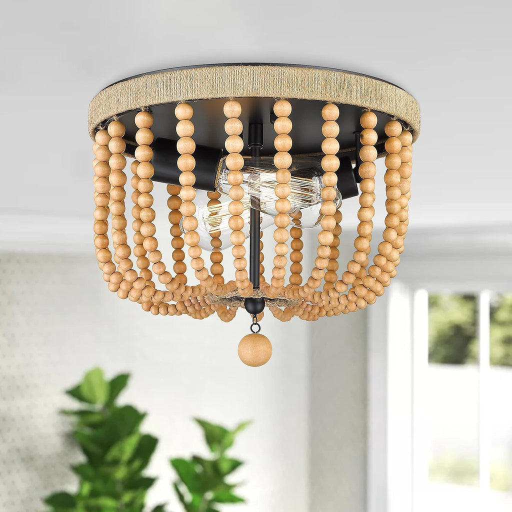 Wood Beaded Ceiling Light K949971