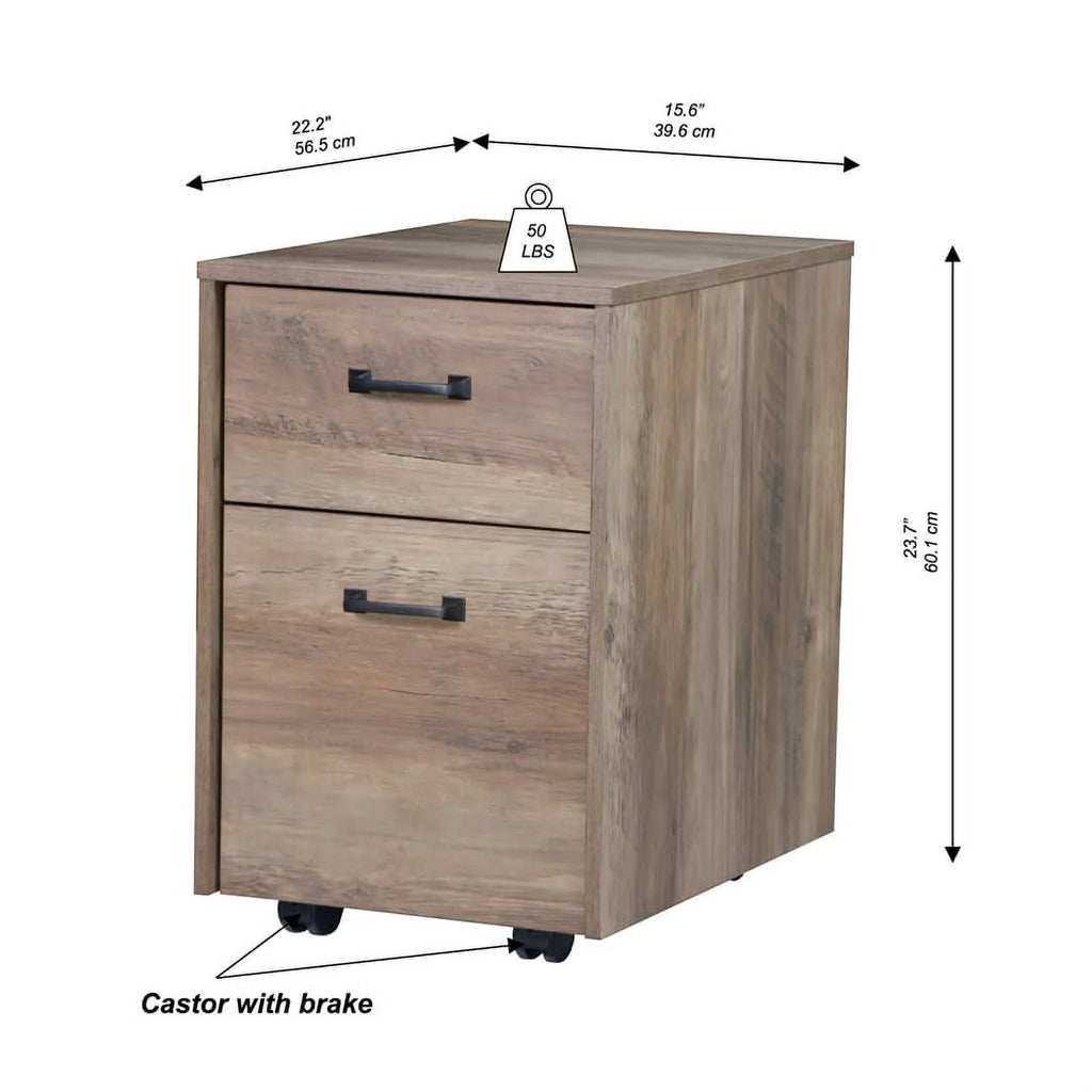 Rustic Oak Finish Mobile File Cabinet I674942