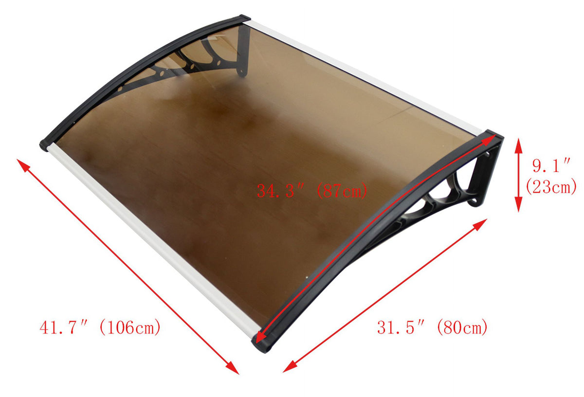 30"*40" Polycarbonate Awning Dark Brown I852