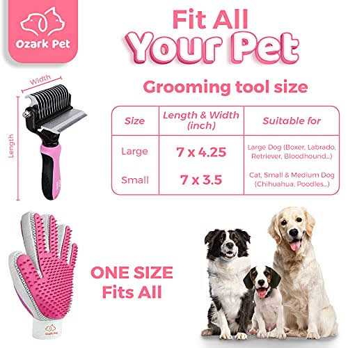 Dog and Cat Deshedding Brush and Shedding Glove H732225