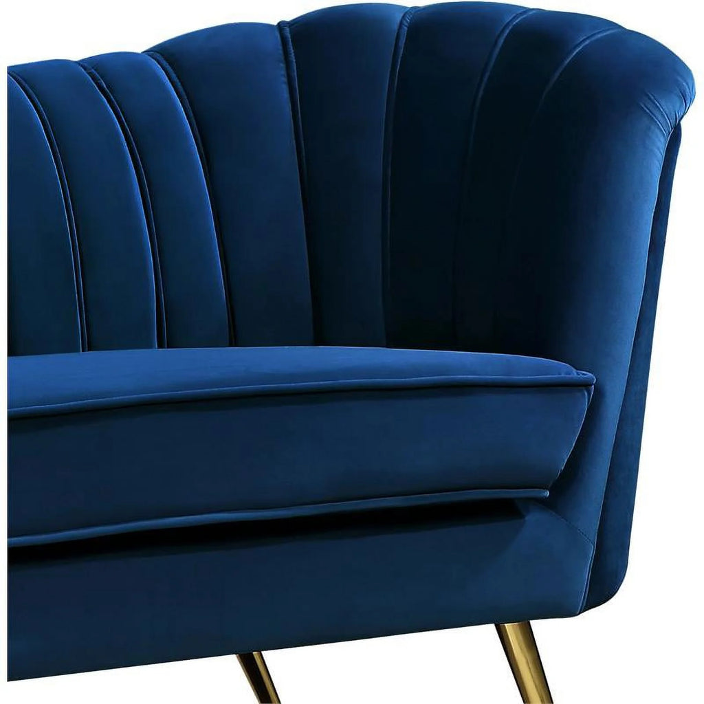 2 Piece Velvet Living Room Furniture Set with Loveseat and Accent Chair E432555