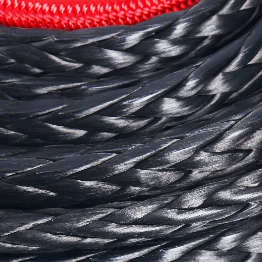 Black Synthetic Winch Rope Cable with Protective Sleeve, 22000lbs, Pack of 2 C3588