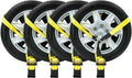 4 Pack 2 x 10' Car Tie Down Ratchet Strap with Flat Hook T6806