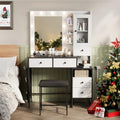 White Makeup Vanity Desk with Mirror and Lights R942621