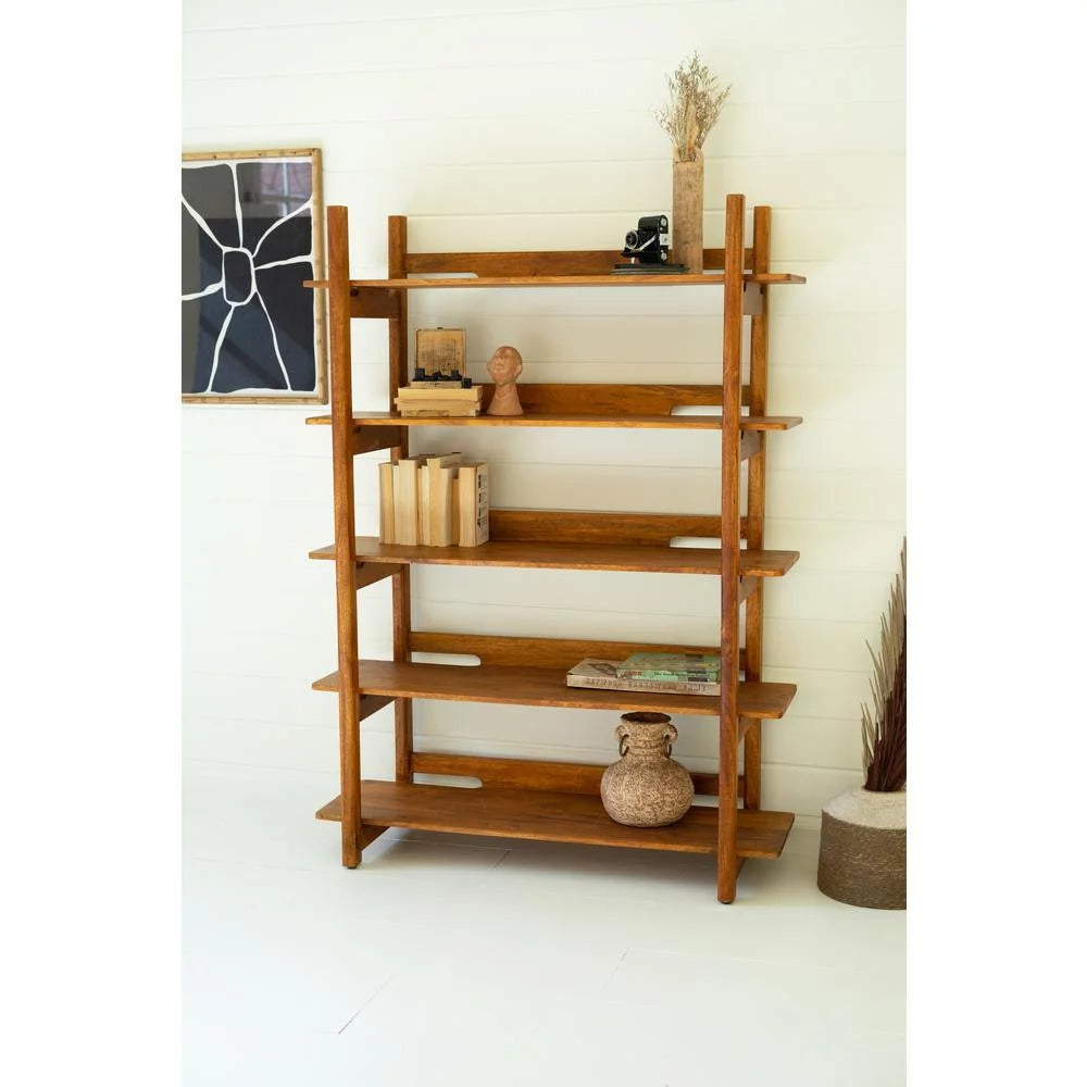 Mango Wood Bookshelf with Teak Finish A117
