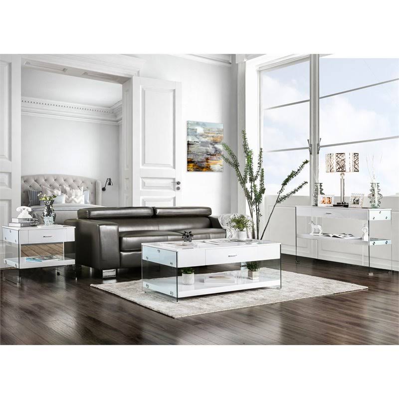 White Storage Console Table A536224