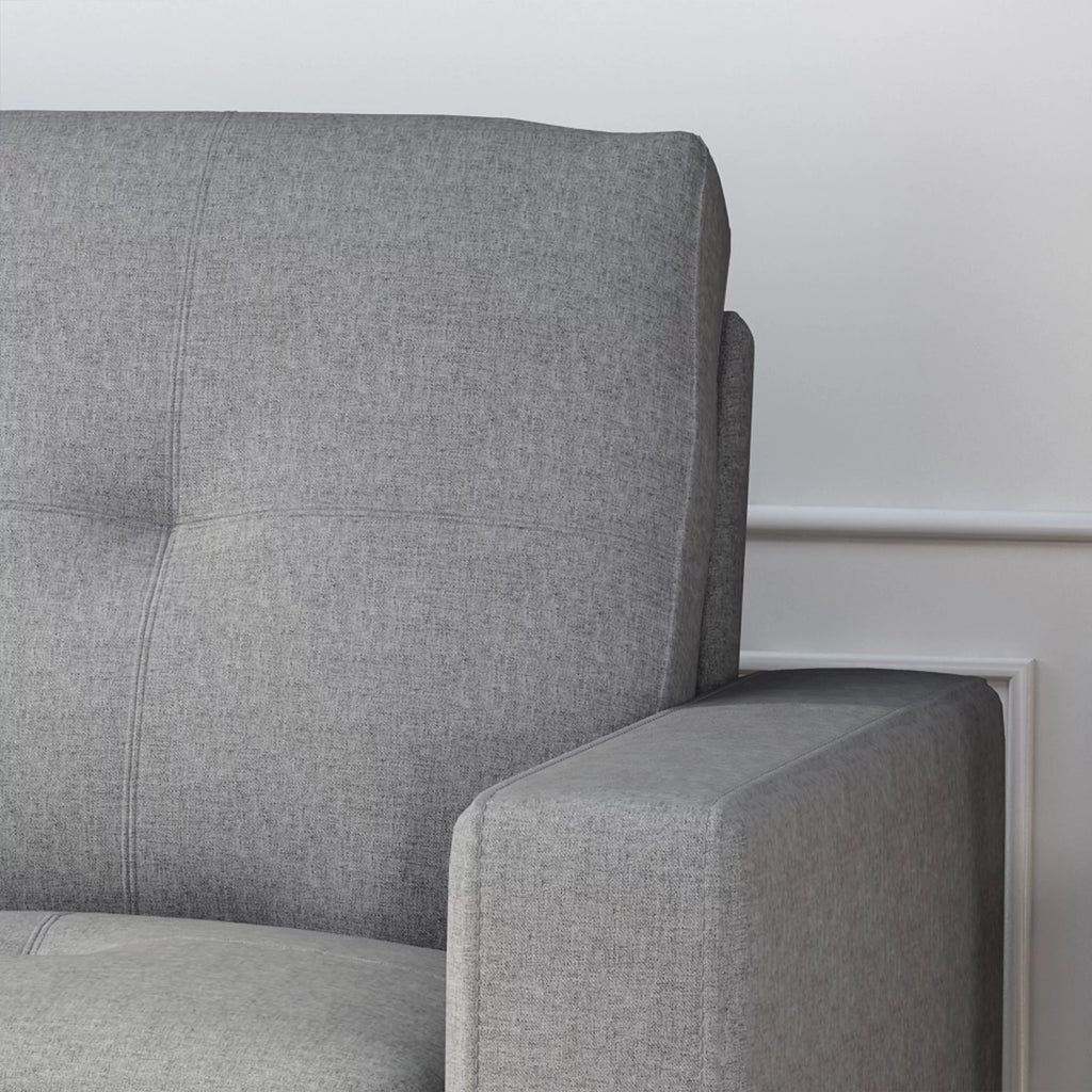 Gray Fabric Tufted 3 Seater Sofa F83920