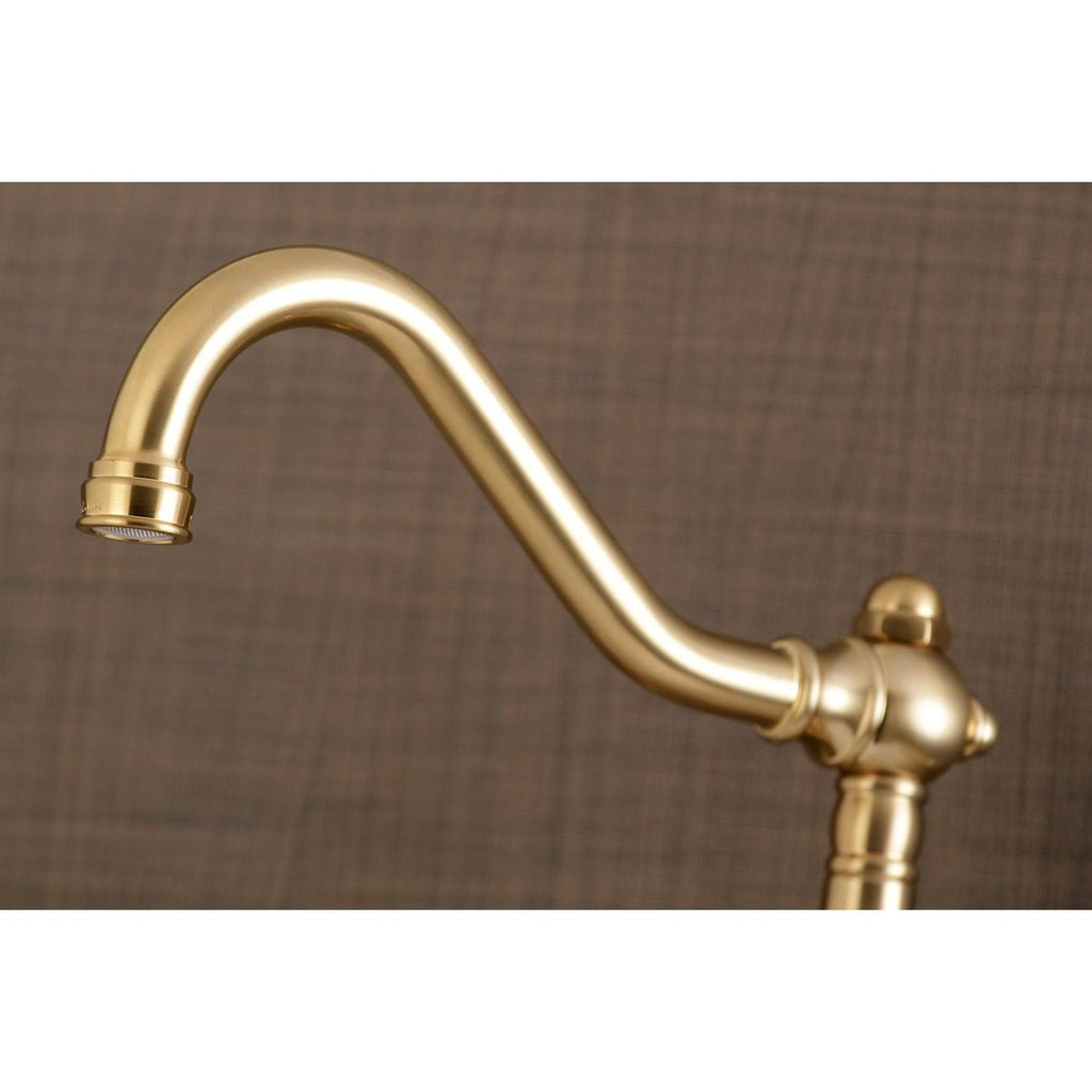 Brushed Brass Adjustable Wall Mount Kitchen Faucet I5066
