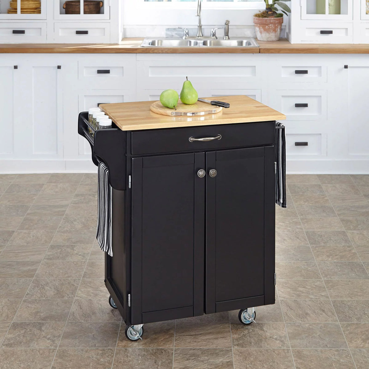 Off White Wood Kitchen Cart W921400