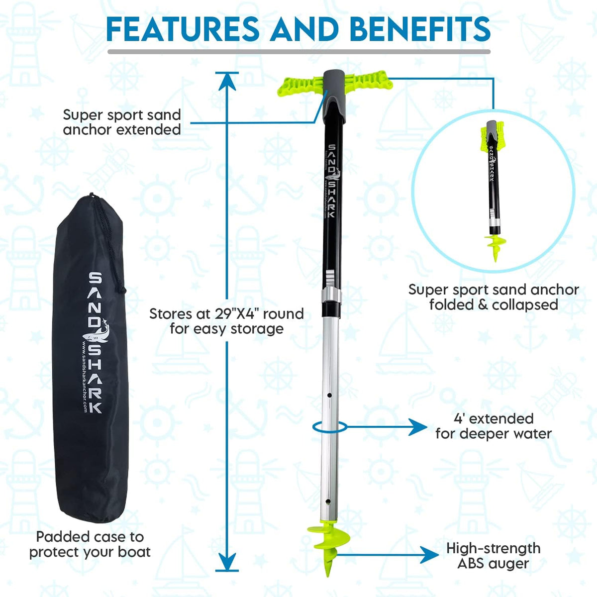Boat Anchor Adjusts 29-48 w/Case S216