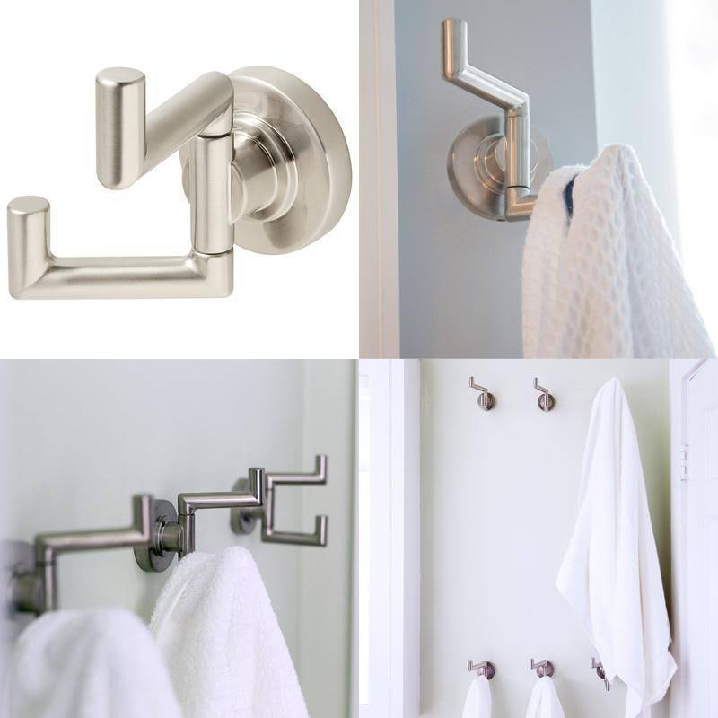 Brushed Nickel Double Robe Hook E995170