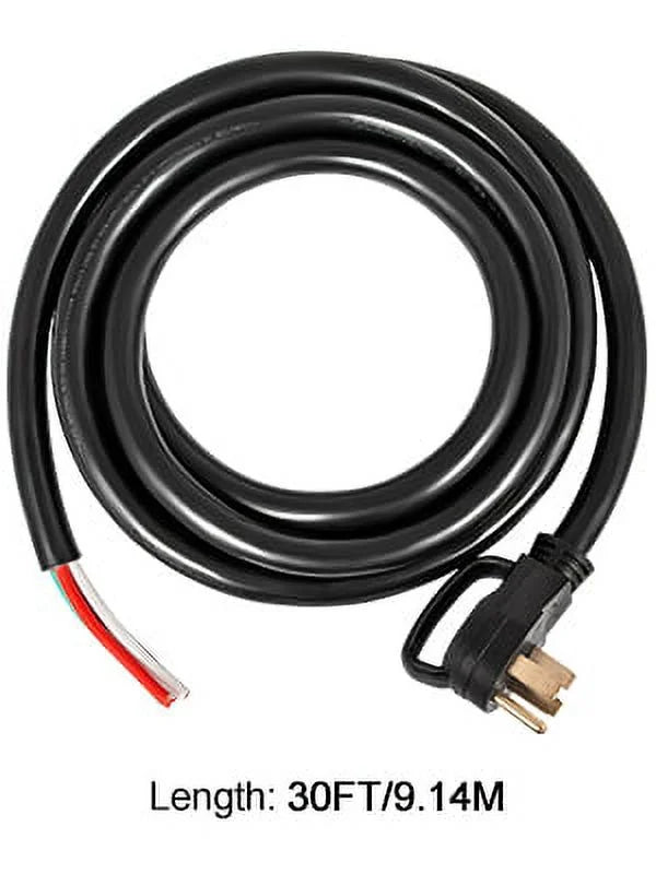 30' 50A RV Power Cord 6/3 + 8/1 AWG NEMA 14-50P to Bare Wire O626276