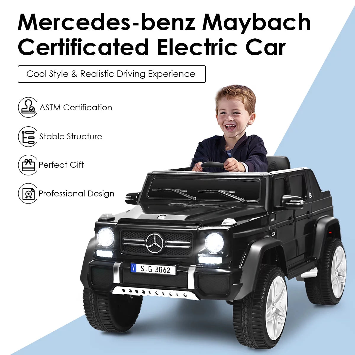 12V Kids Ride On Car with Trunk Pink I5835