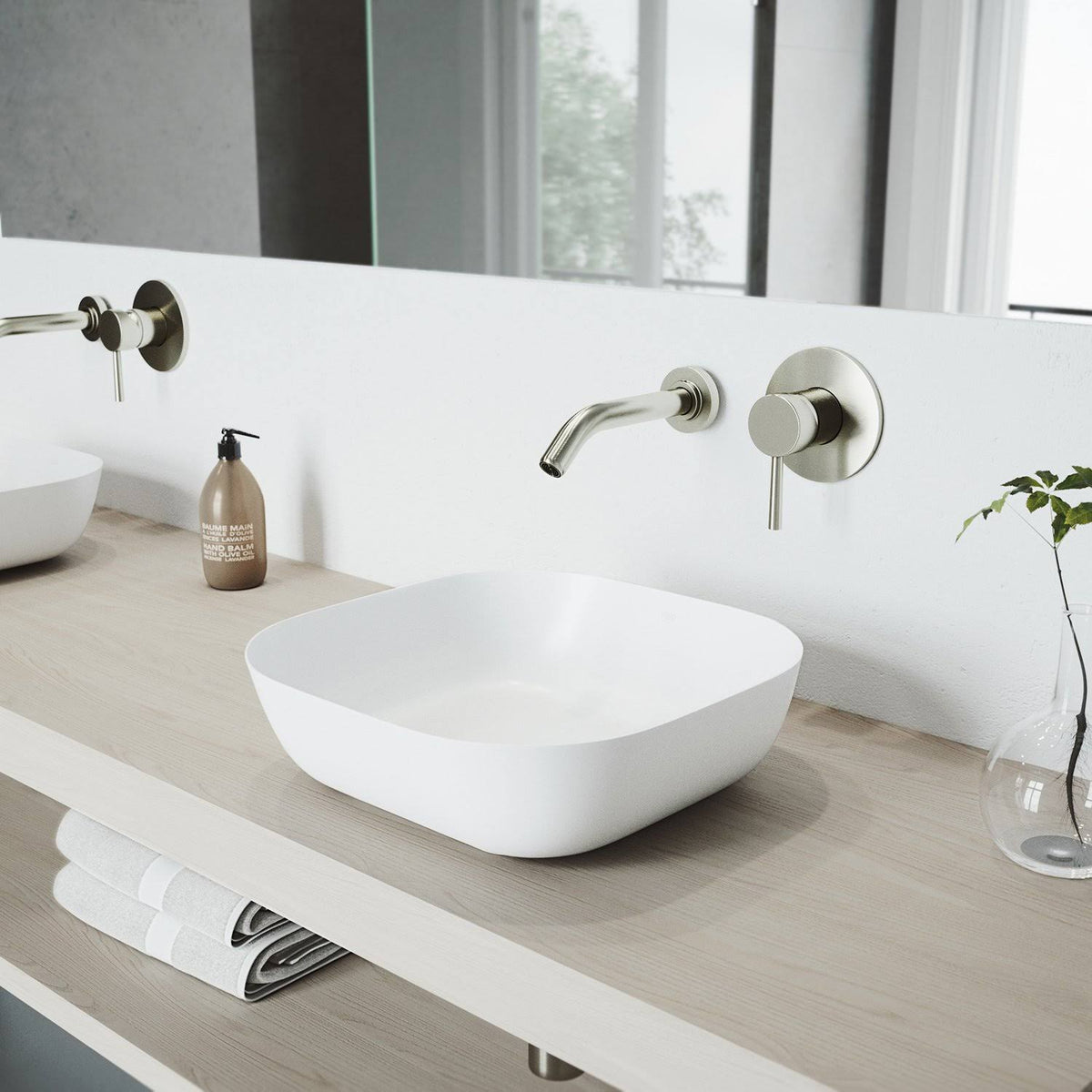 Matte Stone Vessel Bathroom Sink (White) Y578