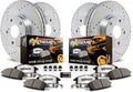 Carbon Fiber Ceramic Brake Pads and Drilled Slotted Brake Rotors N4565