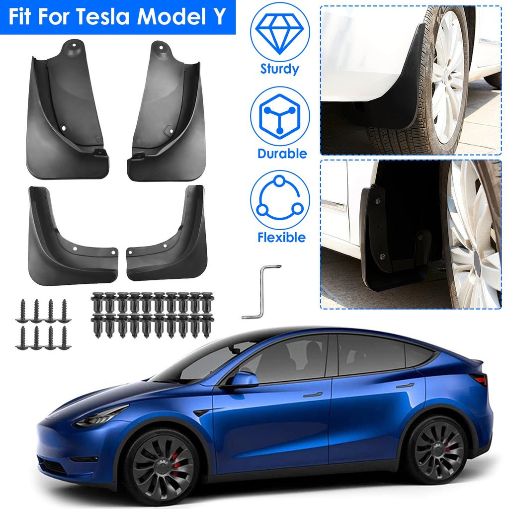 4PCS Drill-Free Splash Guards for Tesla Model Y 2020-2023 U351719
