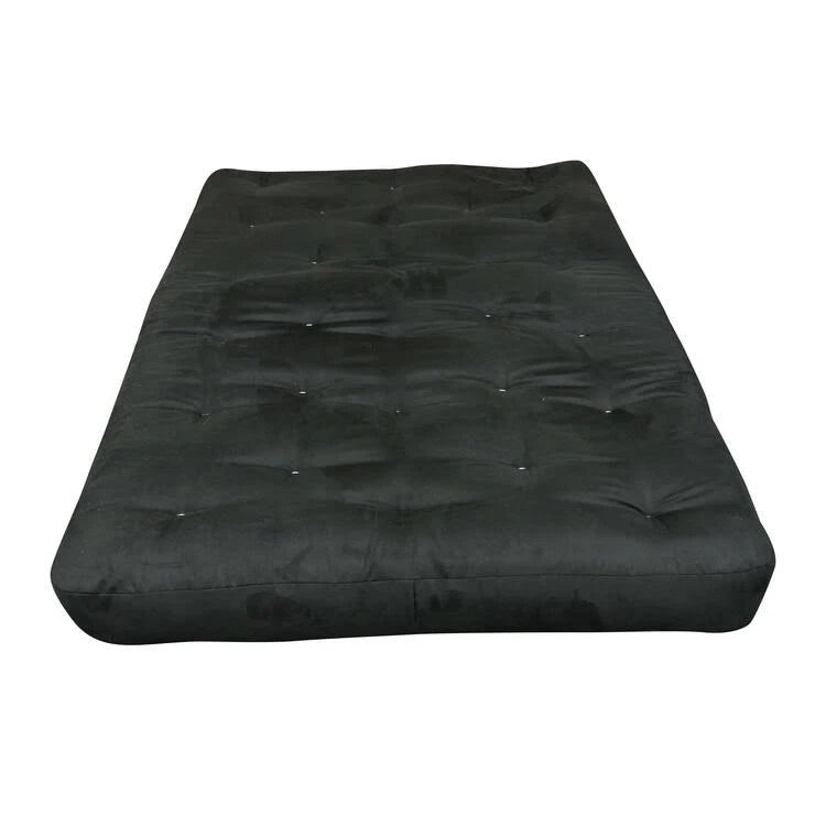 8x22 Double Foam Cotton Futon Mattress, Microfiber, Twin, Black G250650