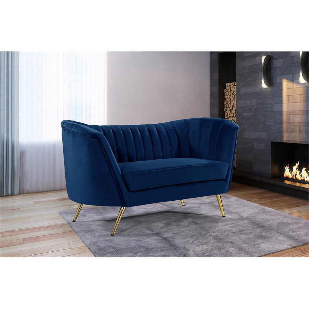 2 Piece Velvet Living Room Furniture Set with Loveseat and Accent Chair E432555
