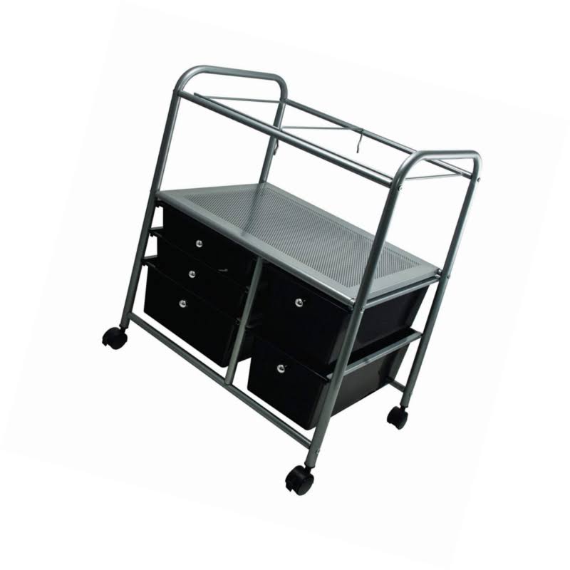 Black File Cart with Five Storage Drawers R602906