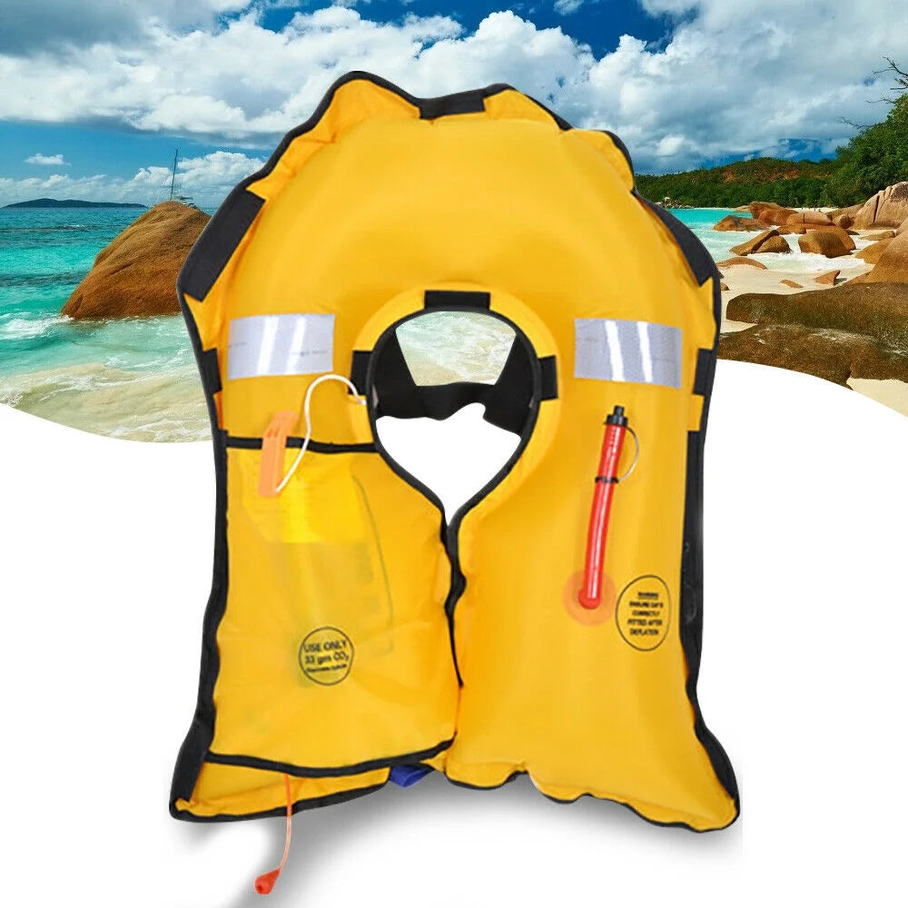 Adult Manual/Automatic CO2 Inflatable Life Jacket Vest PFD P8809