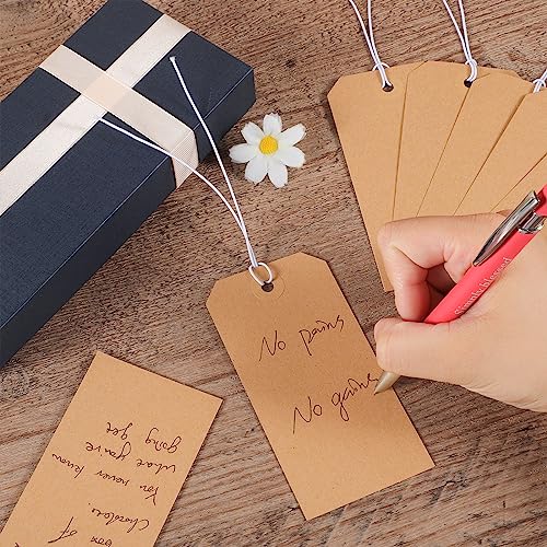 100pcs White Hang Paper Tags with String Attached T1846