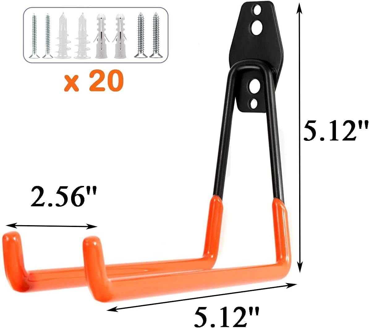 20 Pcs Heavy Duty Wall Mount Utility Hooks with Anti-Slip Coating E185