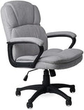 Ergonomic Upholstered Swivel Office Chair with Headrest and Armrest M9132