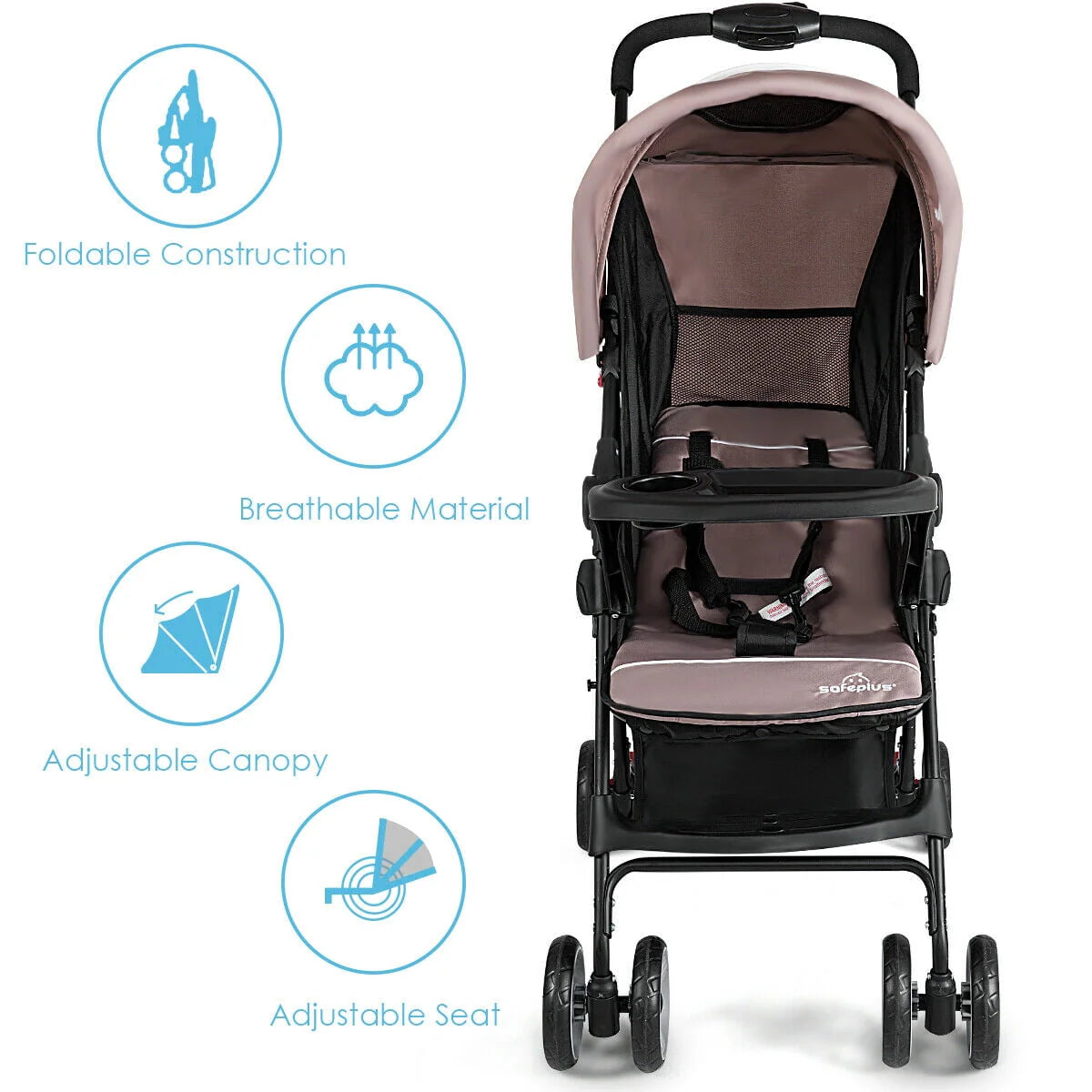 Foldable Lightweight Baby Stroller Pushchair W3110