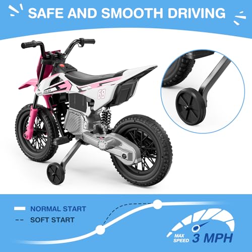 12V Kids Motorcycle with Training Wheels M9602