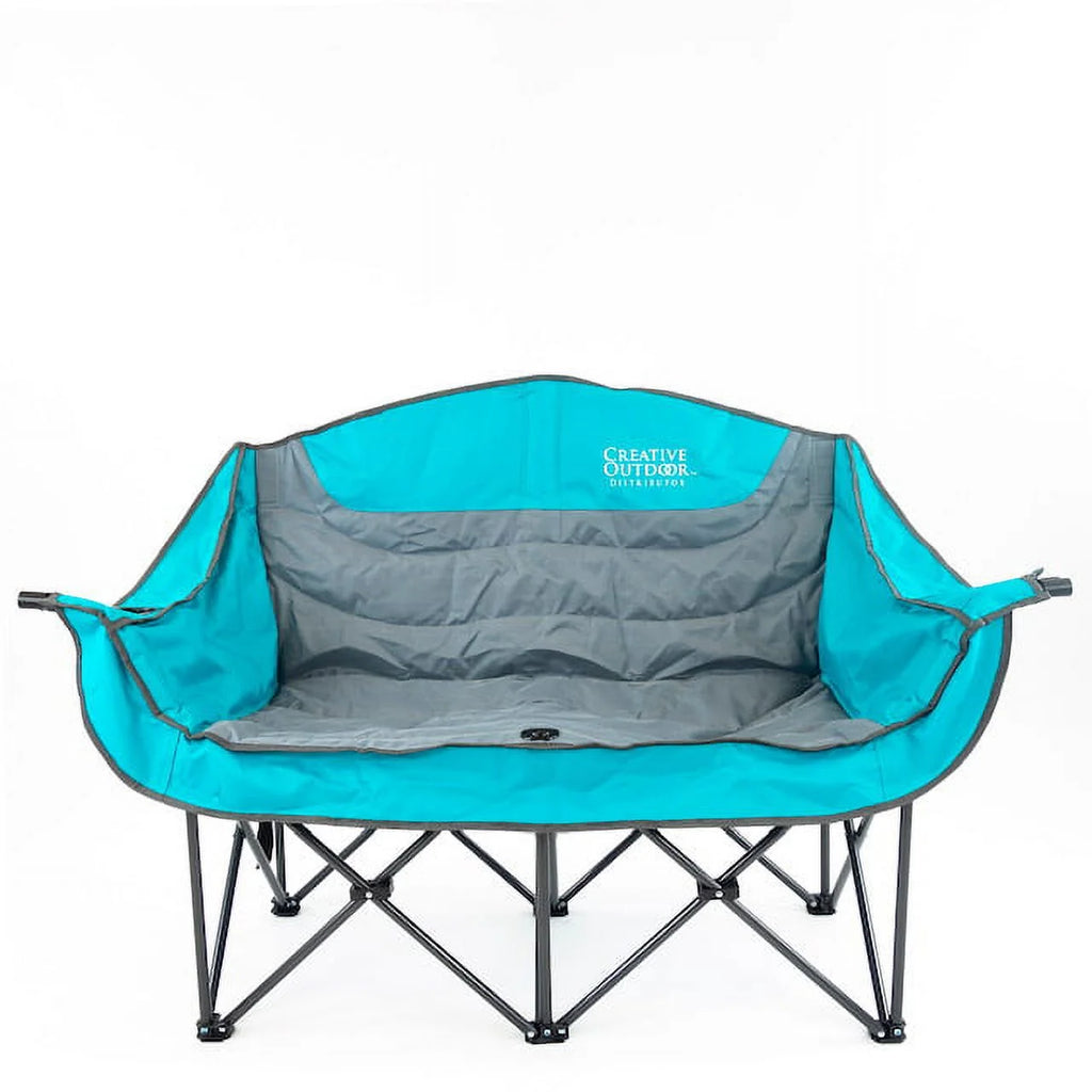 Teal Gray Two Seat Loveseat O889