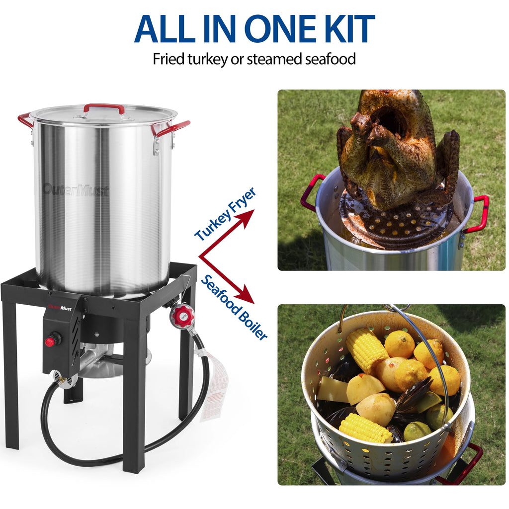 30 QT Turkey Fryer with Basket and Burner Set A55178