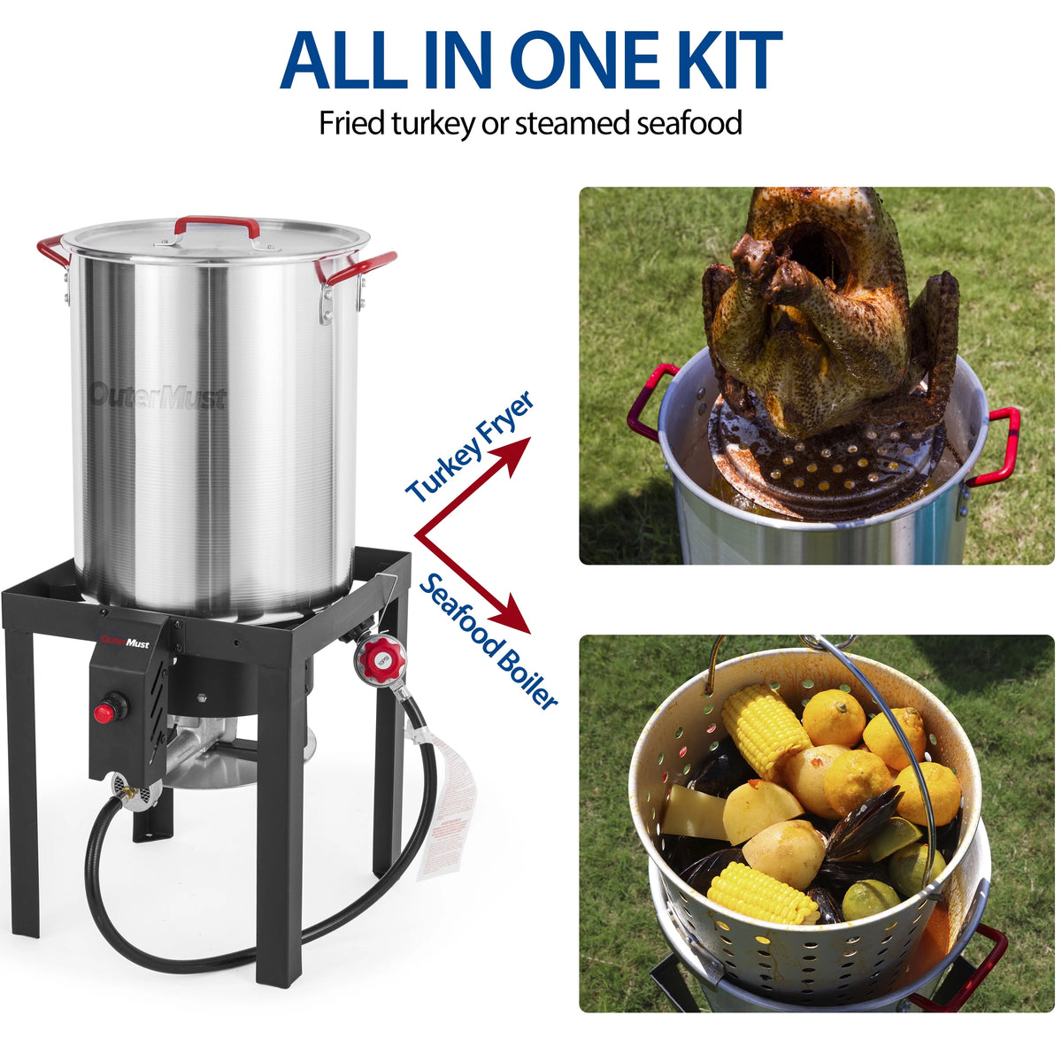 30 QT Turkey Fryer with Basket and Burner Set A55178