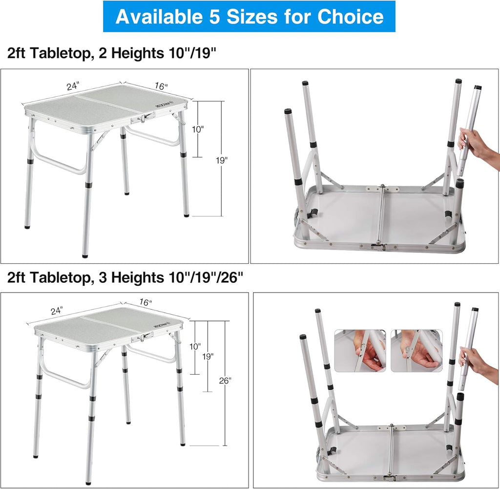 Folding Camping Table, 3ft Portable Aluminum Outdoor Table L279323