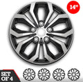 Set of 4 Chrome and Black ABS Hubcaps M7132