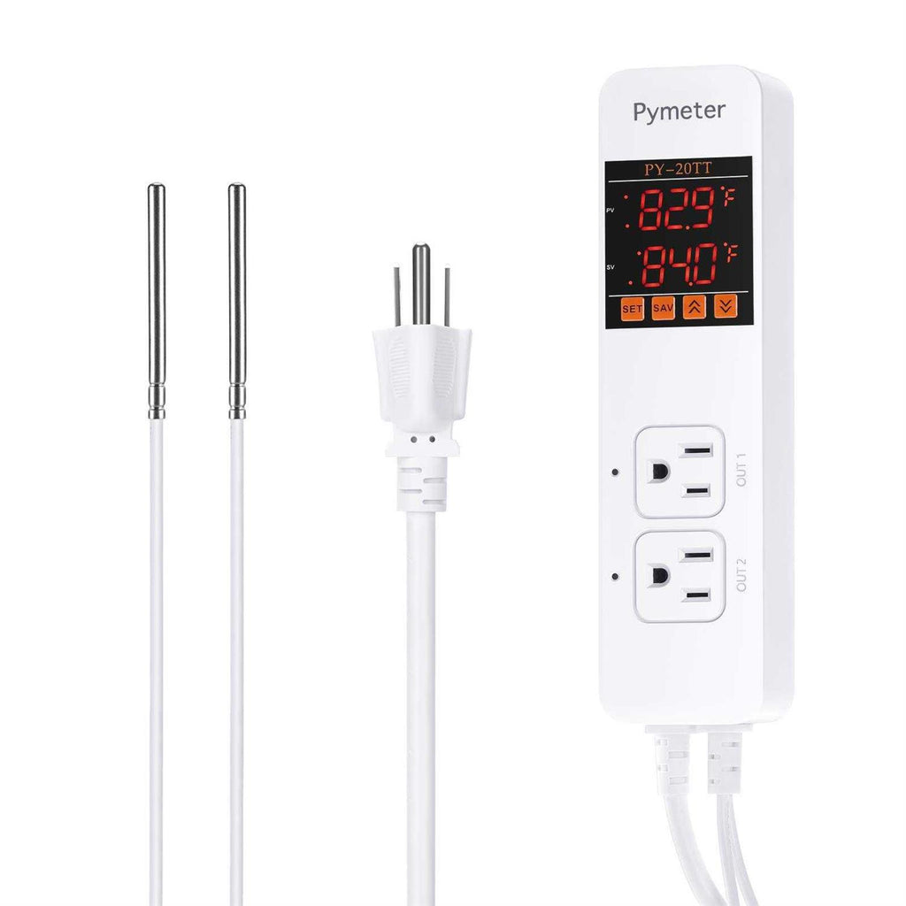 Digital Temperature Controller Dual Probe Thermostat Outlet G7110