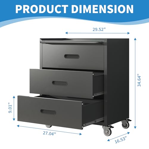 Metal Garage Storage Cabinet with Wheels B4136