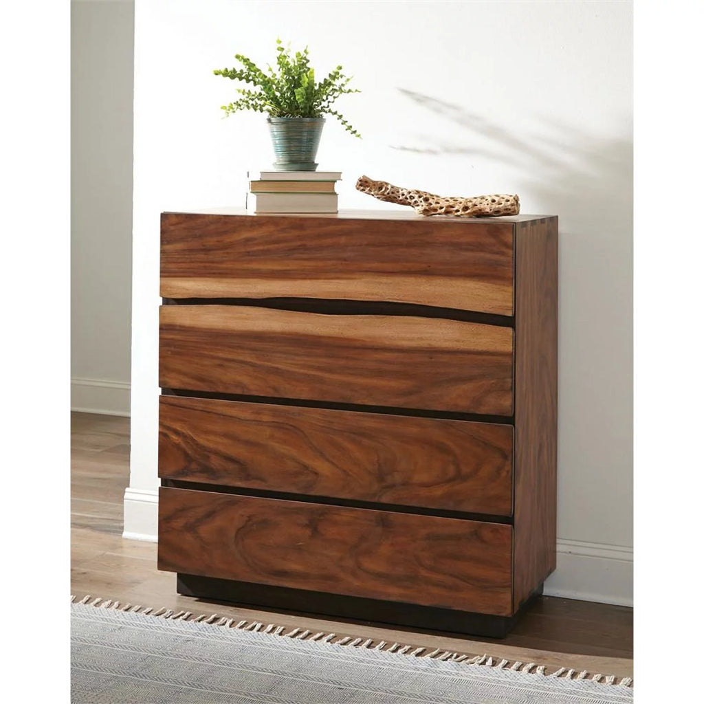 4-drawer Chest Smokey Walnut and Coffee Bean Z97445