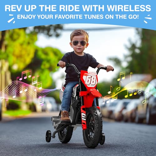 12V Kids Motorcycle with Training Wheels M9602
