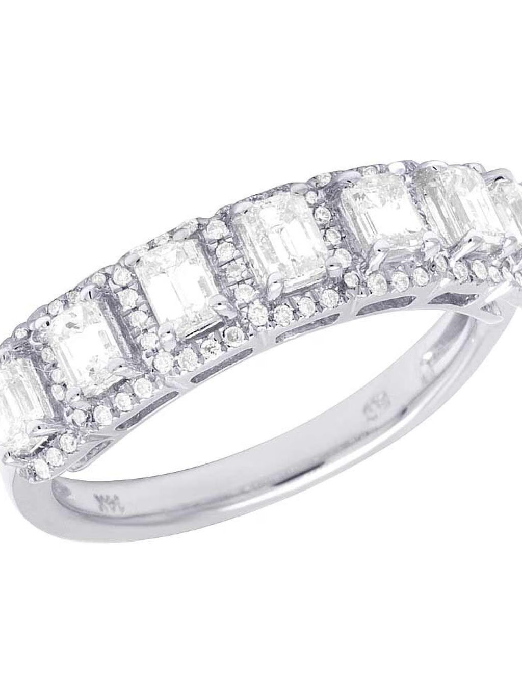 14K White Gold Diamond Emerald Solitaire Ring 1.25 Ct 5MM E819523