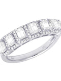 14K White Gold Diamond Emerald Solitaire Ring 1.25 Ct 5MM E819523