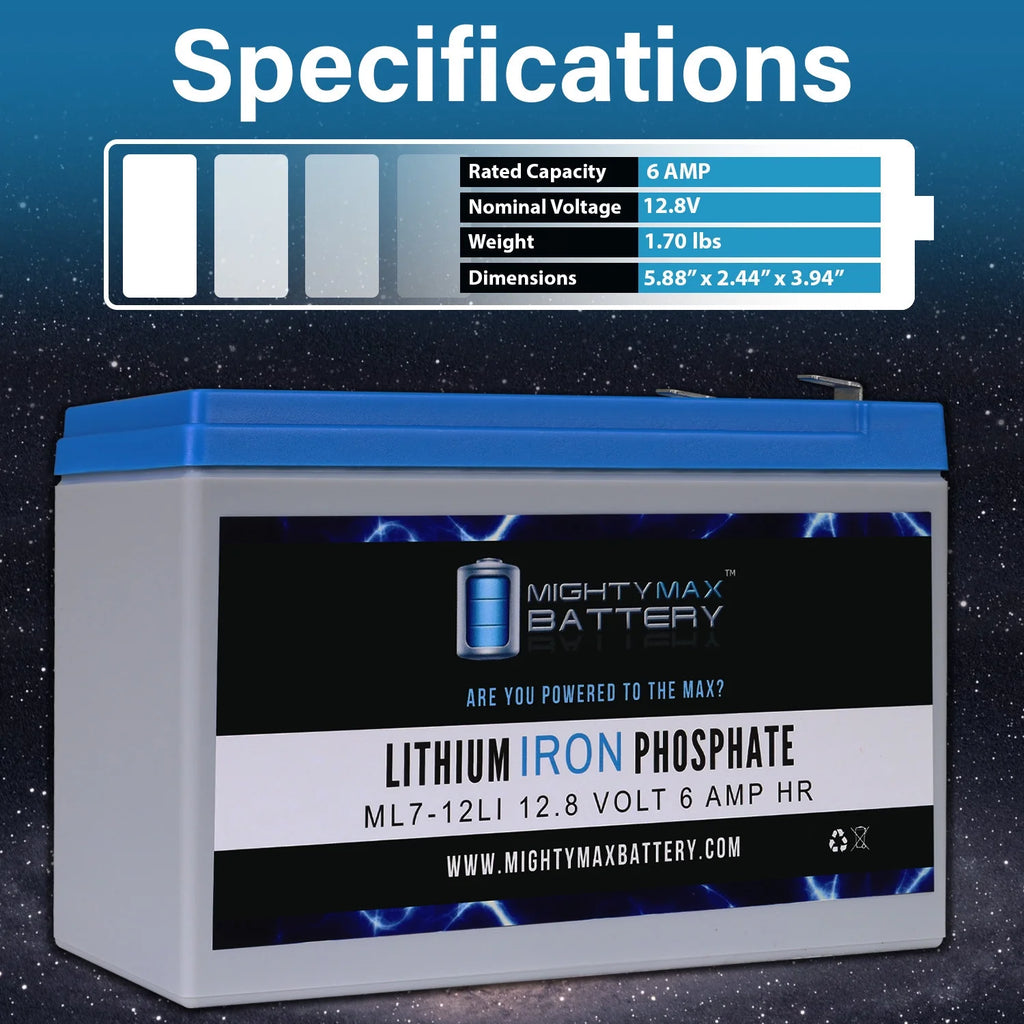 12V 7AH Lithium Replacement Battery N27496