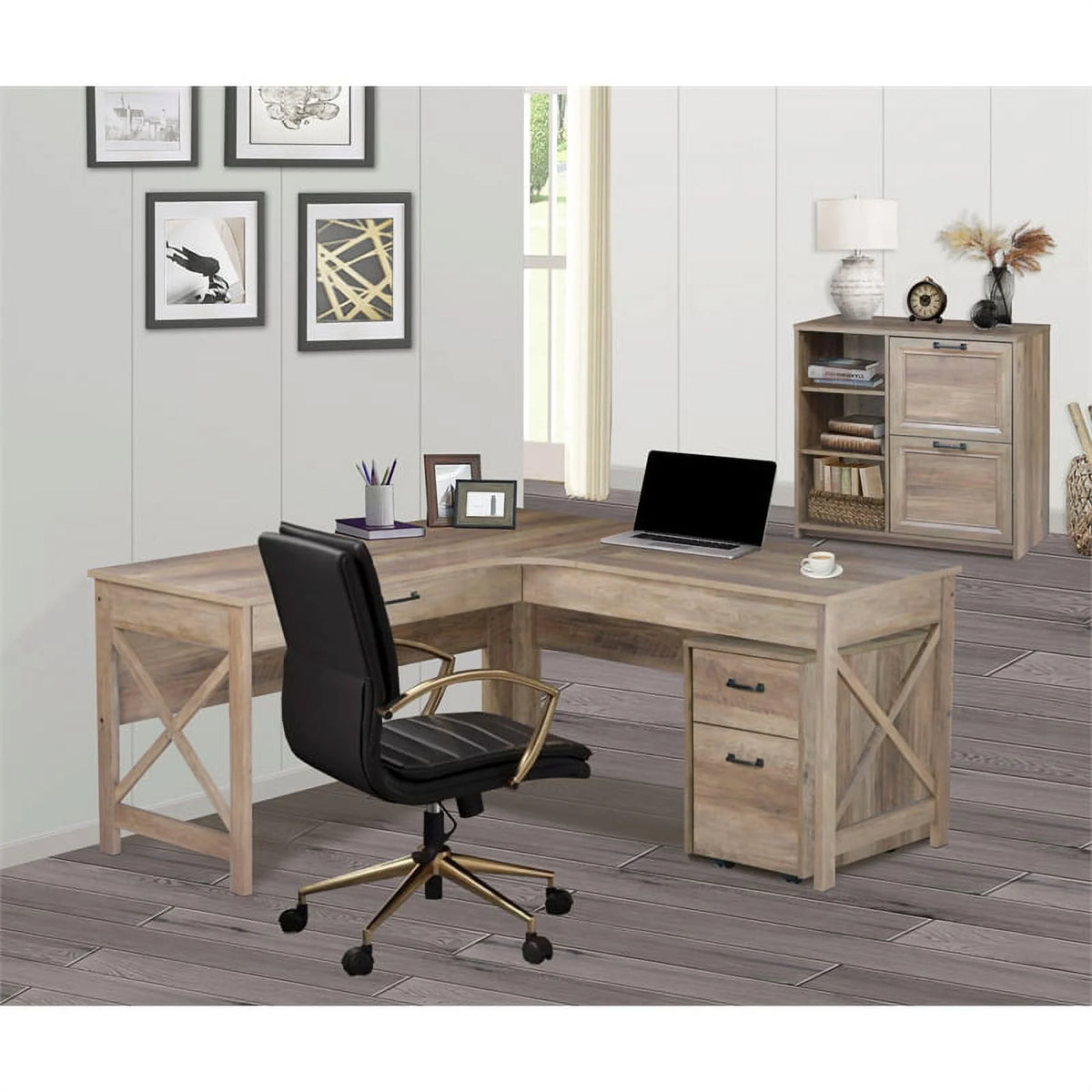 Rustic Oak Finish Mobile File Cabinet I674942