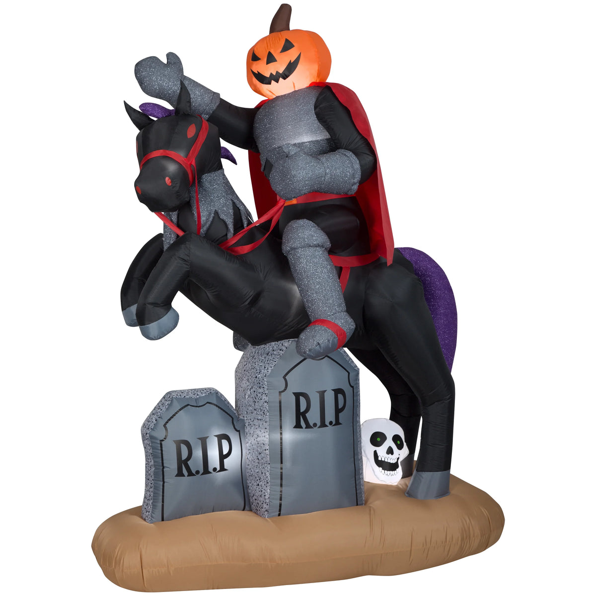7' Airblown Inflatable Horseman on Tombstone M5408