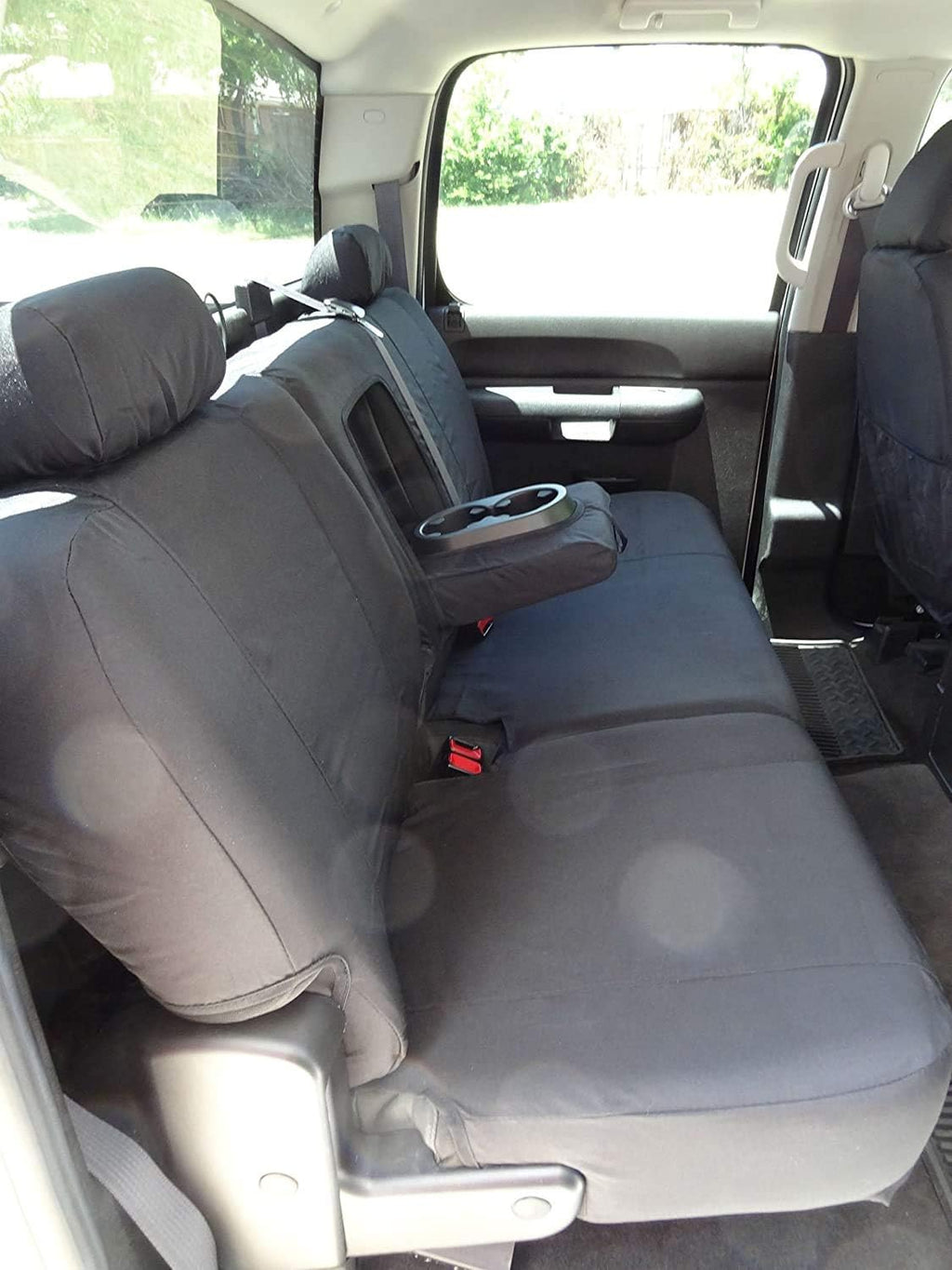 Black Waterproof Rear Seat Covers for Double Cab F43980